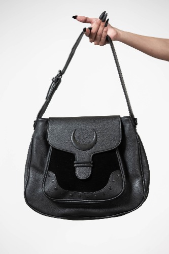 Sacred Moon Satchel Bag | One Size / Black / 100% Polyester