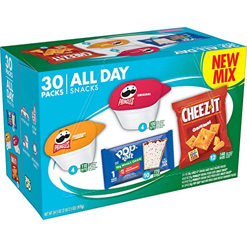 Kellogg's All Day Snacks, Lunch Snacks, Office and Kids Snacks, Variety Pack, 34.5oz Box (30 Snacks)