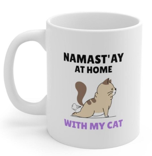 Namast'ay Home with My Yoga Cat Mug - 11oz