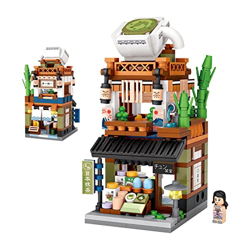 Japanese Street View Shop Bricks, Mini DIY Building Blocks Model MOC Construction Toy (Matcha Shop) - Matcha Shop
