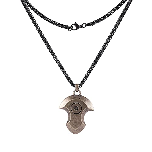 Final Fantasy XIV Real Stainless Steel Dark Knight Red Mage Reaper White Mage Dancer Soul Crystal Necklace Charm Endwalker Final Fantasy 14 Job Stone Necklaces FF14 - Azem(Brass)