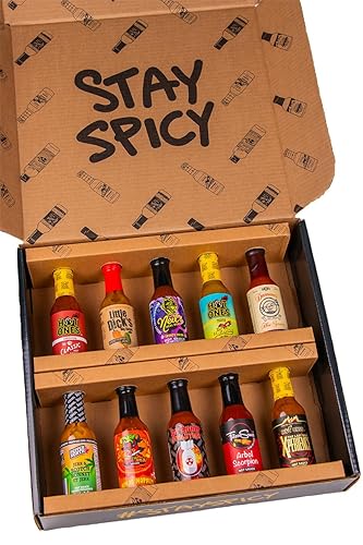 Hot Ones Hot Sauce Challenge Set - Season 25 Hot Sauce Gift Sets - Hot Sauce Variety Pack Made with Natural Ingredients - Unique Small Batch Hot Sauce Sampler Gift Set - 5 fl oz Bottles (10-Pack) - Season 25 Hot Sauce 10 Pack