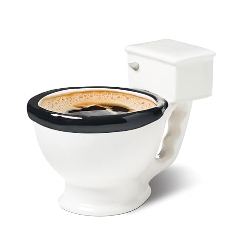BigMouth Inc Toilet Mug - Funny Coffee Cup for Men, Women - Novelty Toilet Bowl Mug - Hilarious Gag Gift for Holidays, Birthday, Secret Santa Party - Ceramic Bathroom Mug for Home, Office - 12 Oz - Contemporary