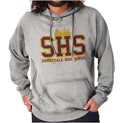 Brisco Brands Sunnydale High School 90s Retro Hoodie Sweatshirt Women Men - Large - Sport Grey