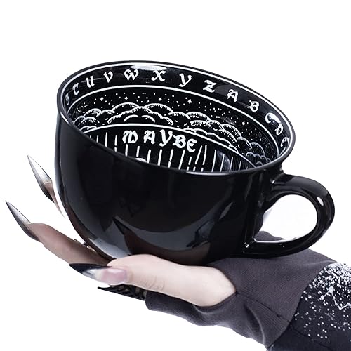 Rogue + Wolf Large Ouija Coffee Mug Halloween Mug Witchy Gifts Goth Accessories for Women Hocus Pocus Gothic Home Decor Unique Novelty Coffee Mugs Witchcraft Supplies - 17.6oz/500ml Porcelain - Ouija