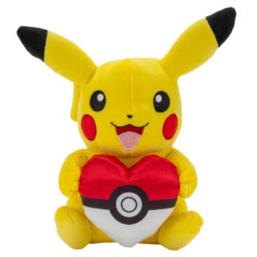 Pokémon Plush: Pikachu med Poké Ball Hjerte Bamse - 20 cm | Default Title