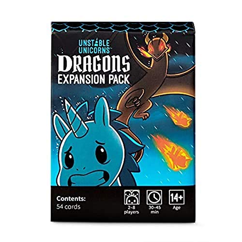 Unstable Games - Unstable Unicorns Dragons Expansion Pack - designed to be added to your Unstable Unicorns Card Game - Dragons Expansion Pack