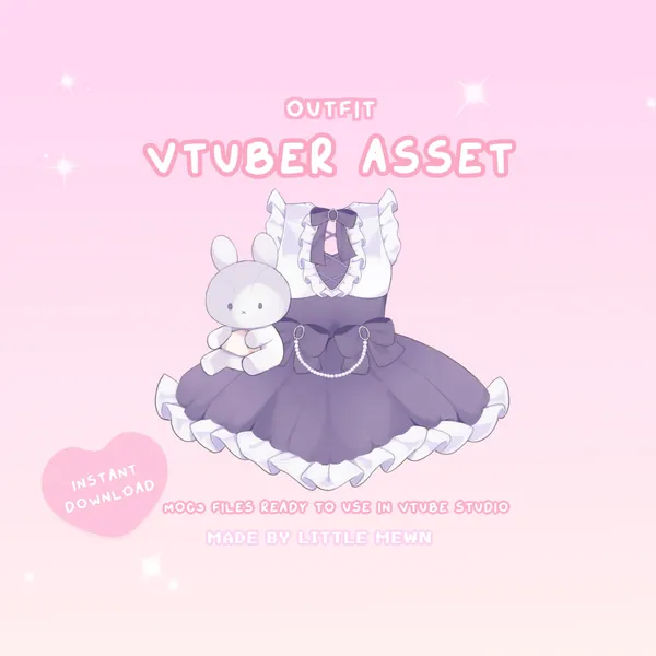 VTuber Asset | Rigged Bunny Maid Outfit