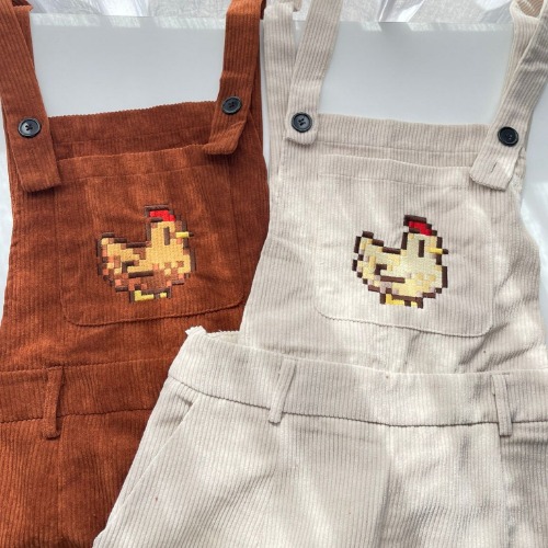 Stardew Chicken Overalls Long Pants | Brown / L / Brown