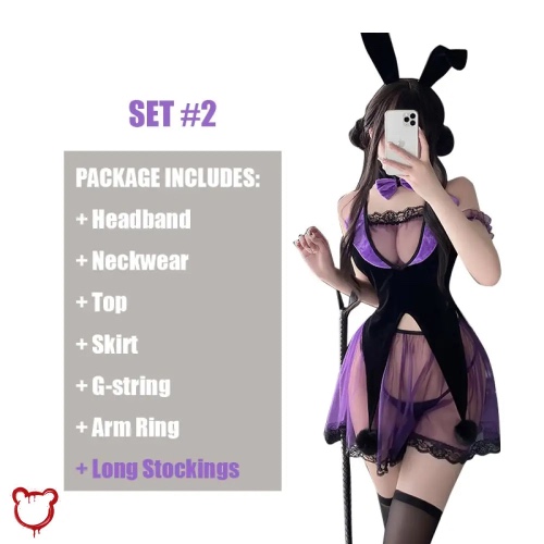 'Black Purple Bunny Outfit'