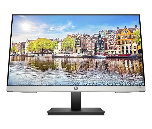 HP 24mh FHD Computer Monitor with 23.8-Inch IPS Display (1080p) - Built-In Speakers and VESA Mounting - Height/Tilt Adjustment for Ergonomic Viewing - HDMI and DisplayPort - (1D0J9AA#ABA)