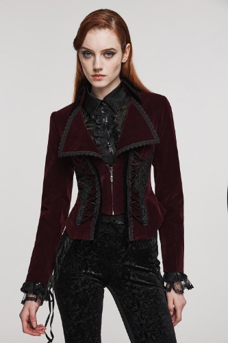 Bloodline Velvet Coat [BLACK/RED] | M