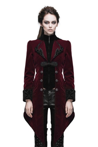 Crimson Blood Victorian Goth Coat | M