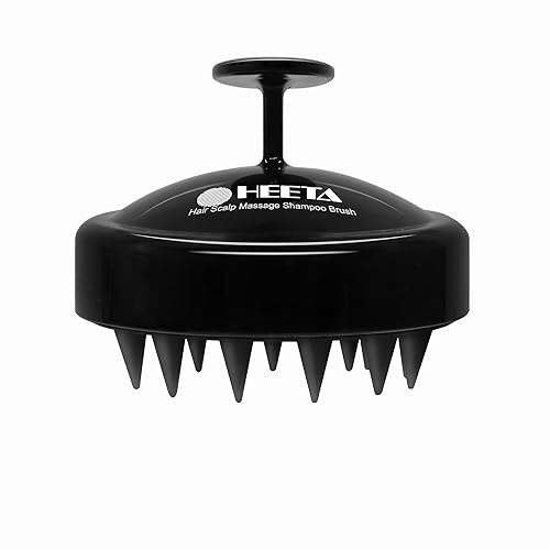 HEETA Shampoo Scalp Brush Massager Hair Growth, Scalp Scrubber with Soft Silicone Bristles for Hair Growth & Dandruff Removal, Hair Brush for Scalp Exfoliator, Whole Black - Whole Black