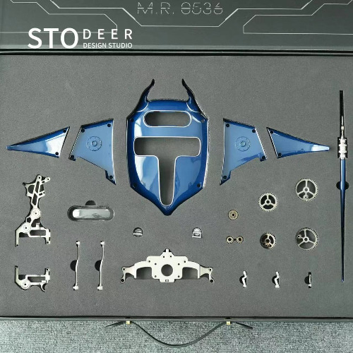 Stodeer Design Shop | Innovative Metal Model-3D Metal Puzzle- Futuristic Artwork for Office and Home Decoration, Perfect Gift for Model Enthusiasts, Steampunk Style - Advanced 3D Metal Puzzle Kit SD-01 | Blue(assembly blocks)