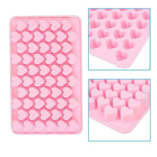 EliteKoopers 55 Heart Shape Hole Silicone Chocolate Tray Cake Ice Cube For Baking Mould (1Pcs)