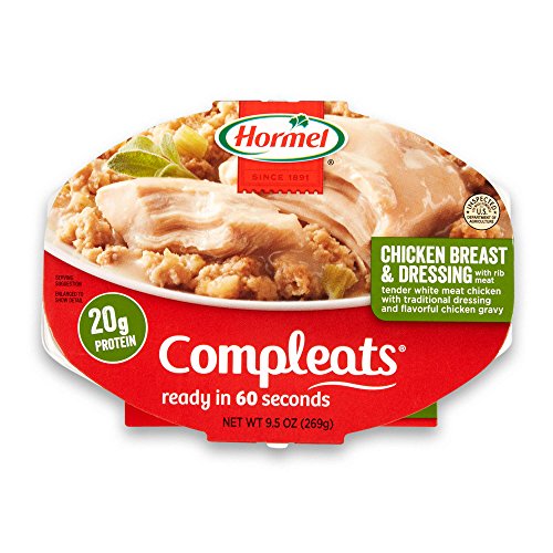 HORMEL COMPLEATS Chicken Breast & Dressing Microwave Tray, 9.5 Ounces (Pack of 6) - Chicken Breast & Dressing