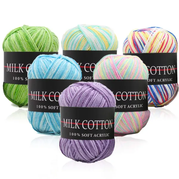 6 Pack Yarn Skeins Assorted Colors Crochet Yarn, Acrylic Yarn Skeins, Acrylic Soft Yarn for Knitting Crochet and Crafts