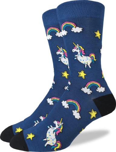 Good Luck Sock Men's Unicorn Socks, Adult - 