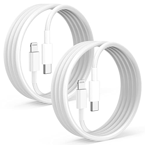 Paquete de 2 Cables de Carga rápida para iPhone de 2m [Certificado Apple MFi], USB Tipo C a Lightning Cable de Carga for Apple iPhone14 13 12 Pro XR XS MAX X 8 Plus - 2M - Blanco - 2