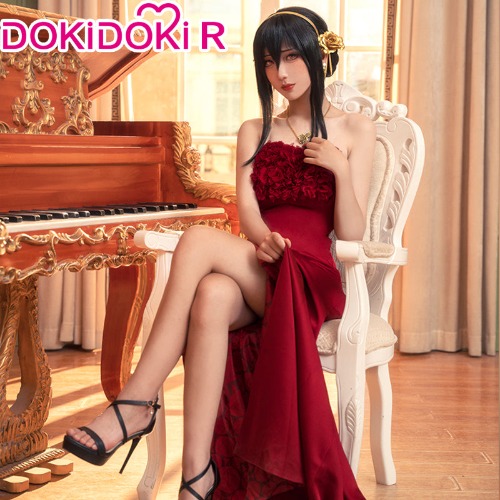 【Size S-2XL 】DokiDoki-R Manga Anime Spy x Family Cosplay Yor Forger/Anya Forger/Loid Forger Costume spyxfamily | Yor Forger / M