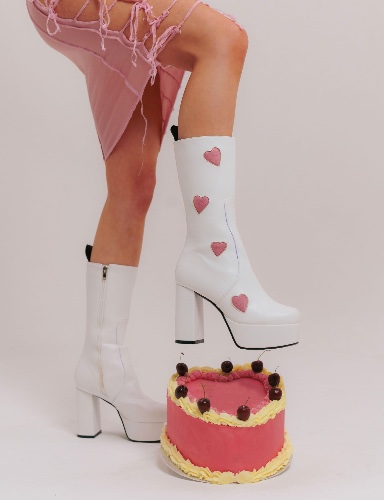 Game Of Love Platform Calf Boots | UK 7