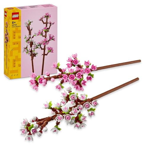 LEGO Cherry Blossoms, Artificial Faux Flowers Set, Valentine's Day Gift Idea, Makes a Great Desk Decor Accessory for 8 Plus Year Old Girls, Boys and Teens 40725