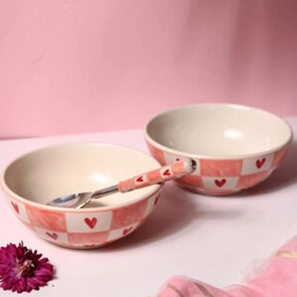 Chequered Heart Curry Bowls