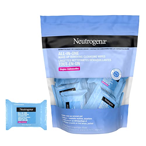 Neutrogena Make-up Remover Cleansing Wipes, Alcohol & fragrance-free, Facial Wipes, 20 Single wrapped wipes - Original - 20 count (Pack of 1)