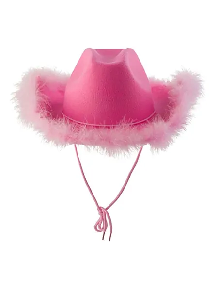 Fuzzy Trim Cowboy Hat