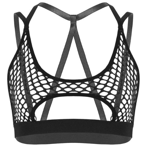 'Unborn' Fishnet Top - Black / S