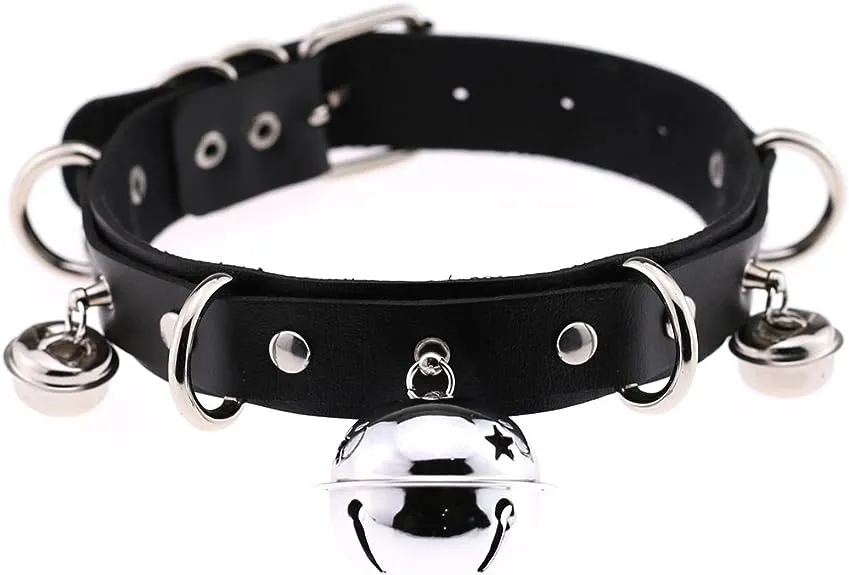 KuTi Kai Classic Handmade Choker Bell Collar Women Leather Choker Necklace