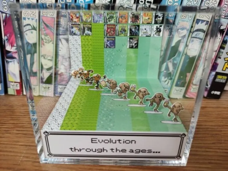 Generation Hitmonlee Hitmonlee Pokémon 3D Diorama Cube | Etsy