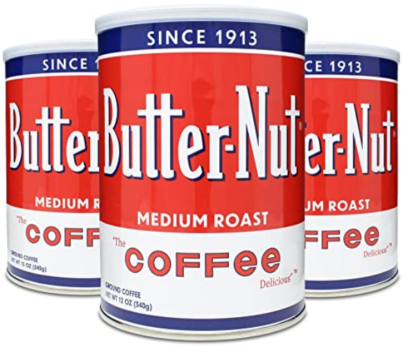 Butter-Nut Original Blend Ground Coffee, Medium Roast, 12 Ounce Steel Can (Pack of 3) - Original - 12 Ounce (Pack of 3)
