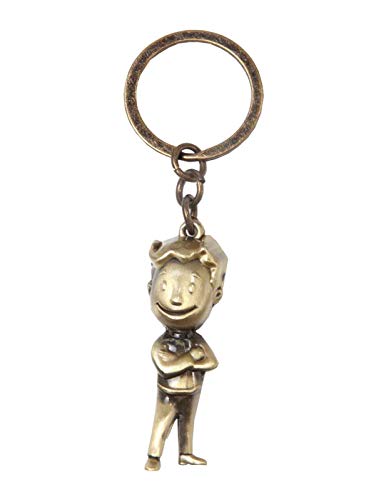 Fallout Keyring Keychain Golden 3D Vault Boy Official Gold Metal Size One Size