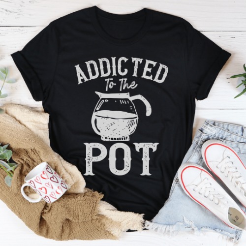 Addicted To The Pot Tee - Black Heather / M