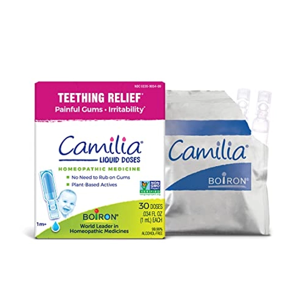 Boiron Camilia Teething Drops for Daytime and Nighttime Relief of Painful or Swollen Gums and Irritability in Babies - 30 Count - 30 Count (Pack of 1)
