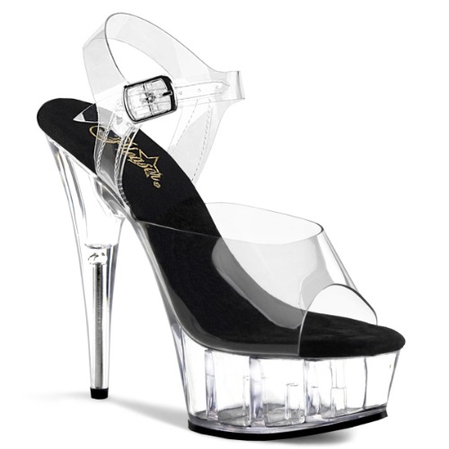 Clear-Black/Clear Platform Sandal | 8