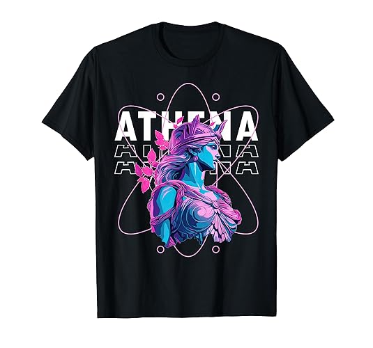 Greek Mythology Athena Statue Vaporwave Aesthetic T-Shirt - Men - Burgundy - 3X-Large