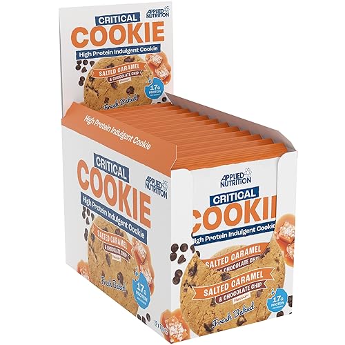 Applied Nutrition Protein Cookies - Critical Cookie, High Protein Snack (12 Pack x 73g) (Salted Caramel & Chocolate Chip) - Salted Caramel & Chocolate Chip - 12 count (Pack of 1)