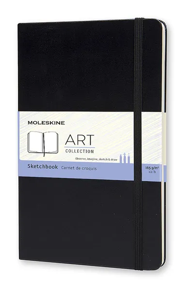 Moleskine Classic Hard Cover Notebook - Sketchbook - Large - Black, (QP063)