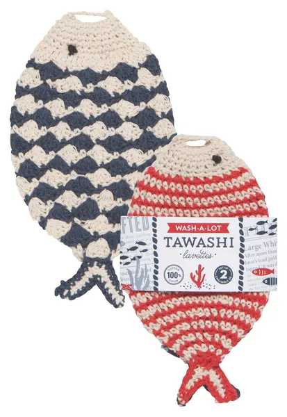 Now Designs Tawashi Dishcloth Scrubbers, Little Fish - Little Fish