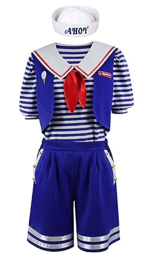 Topmall Robin Scoops Ahoy Halloween Costume Things for Women Girl Cosplay Costume - X-Large - Blue