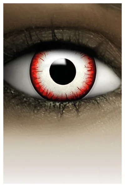 FXCONTACTS Farbige Kontaktlinsen Halloween Rot Weiß UNDEAD ZOMBIE, 2 Stück (1 Paar), Ohne Sehstärke, leicht einzusetzende rote Linsen, 2 x farbige Kontaktlinse für Cosplay, Karneval, Fasching, Anime