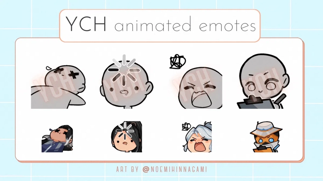 NoemiHinnagami | YCH animated emotes SET 1