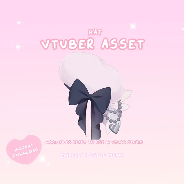VTuber Asset | Rigged Pastel Plume Adoration Hat