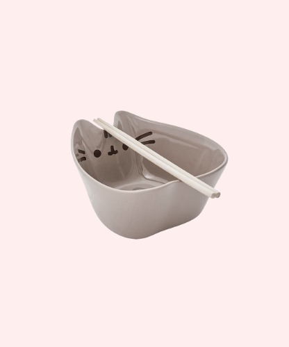 Pusheen Ramen Bowl & Chopstick Set ><