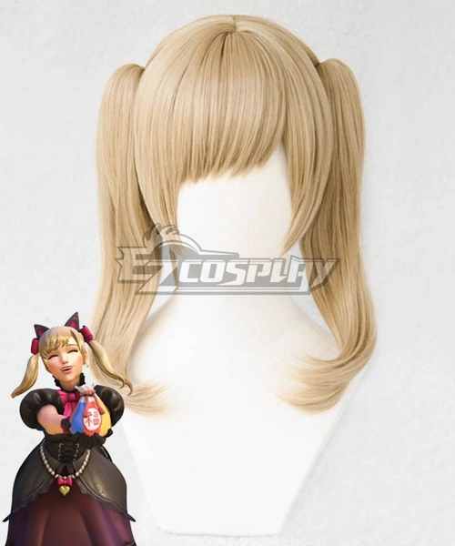 Overwatch OW Black Cat D.Va Dva Hana Song Skin Yellow Cosplay Wig