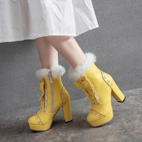 Holiday Lolita Booties | Yellow 