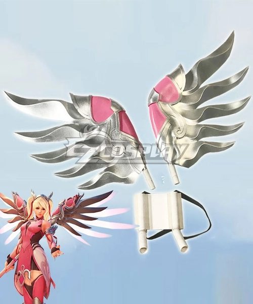 Overwatch OW Pink Mercy Charity Skin Mercy Angela Ziegler Wing Cosplay Accessory Prop